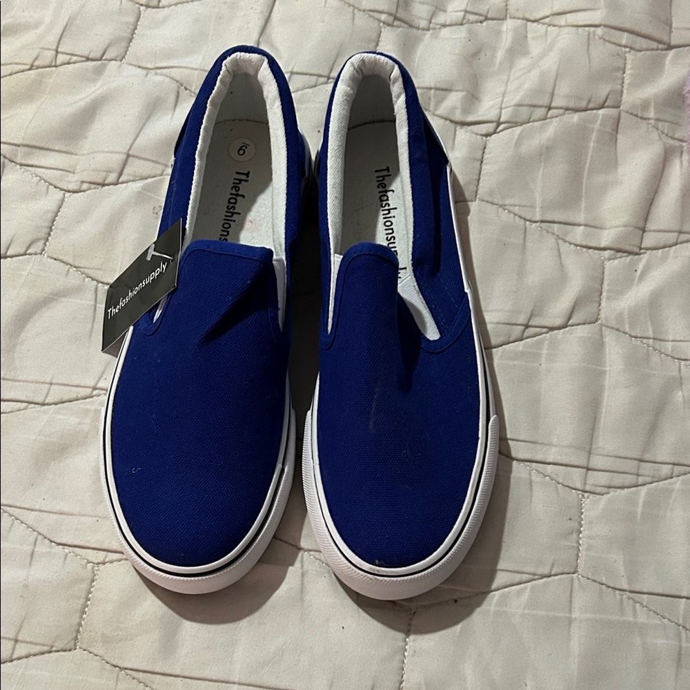 Women's Blue Slip-On Sneakers